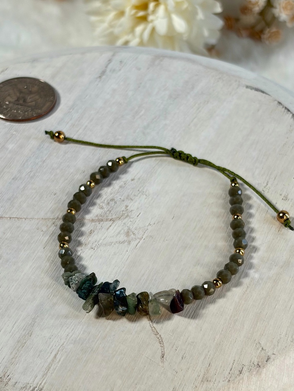 Indian Agate Beaded Bracelet